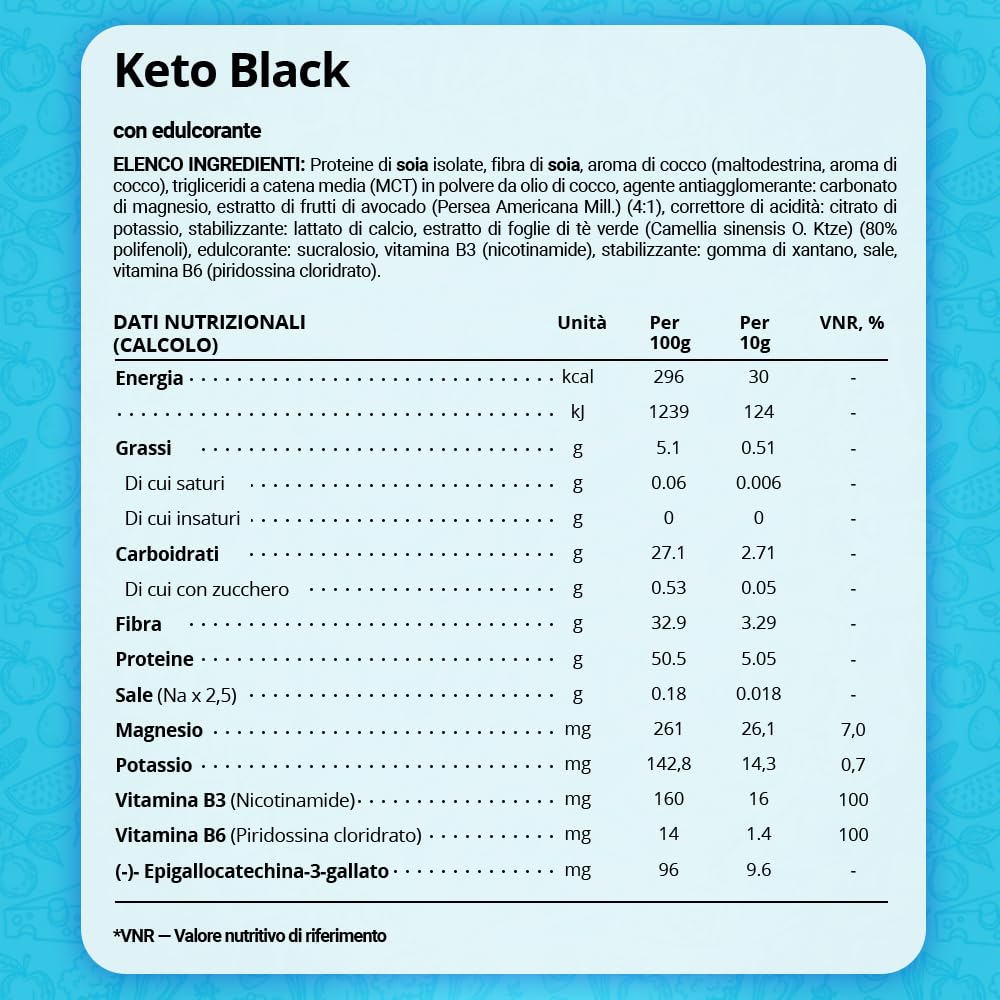 Dimagrante Originale - Prodotti Proteici per Dieta Chetogenica 120 g, Shake Vegan, Gusto cocco, Polvere