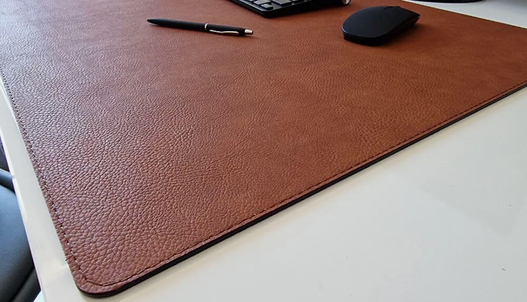 PM Schreibtischunterlage Just Leder mit Mauspad in 3 Grössen und in 7 Farben (Cognac Braun, 60cm x 40cm)
