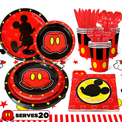 Kit Compleanno Topolino,141pcs Set Stoviglie per Feste di...