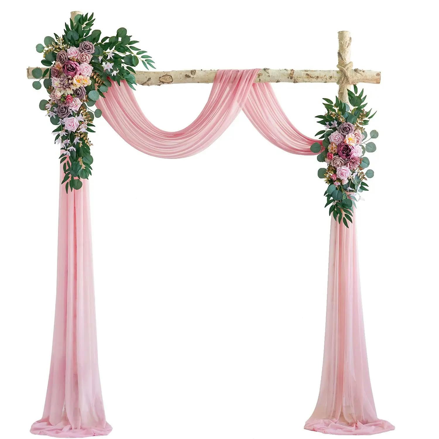 3 à 10 mètres de tissu drapé en mousseline de soie pour décoration de mariage, cérémonie de mariage, fête