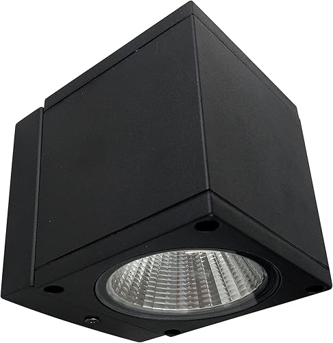 Sunlite 81299 - Aplique de pared LED cuadrado de 4 pulgadas para exteriores hacia arriba y abajo, 18 vatios (equivalente a 100 vatios), 1300 Sunlite 81299 - Aplique de pared LED cuadrado de 4 pulgadas para exteriores hacia arriba y abajo, 18 vatios (equivalente a 100 vatios), 1300