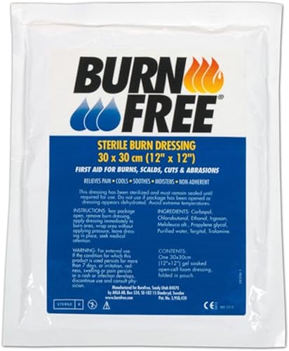Burn Free Apósitos estériles para heridas y quemaduras, 30x30 cm, pack de 20 pie
