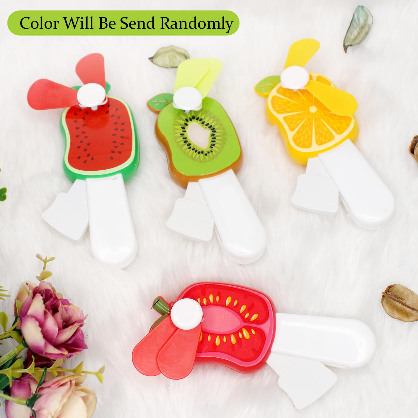 EKAN Set of 2 Hand Press Mini Fan Toy, Small Portable Fan with Mist for kids Boys and Girls (Multicolor) 4