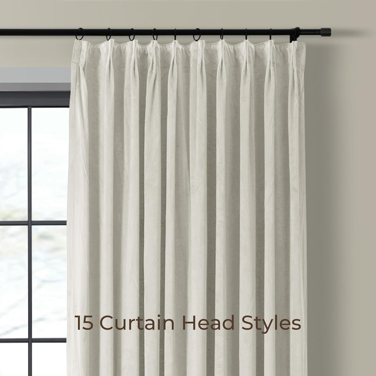 TWOPAGES Birkin Velvet Curtain Room Darkening Drapers Custom Curtain Extra Long Extra Width for Living Room Bathroom Patio Door (1 Panel)