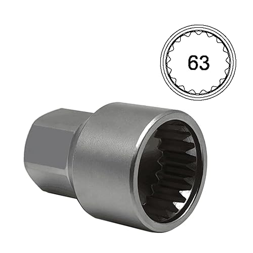 Vista 32 de ABC-67 21Pt Outer Ring 2mm Wheel Locking Nut Key for Porsche VW Toureg Panamera/Cayenne/Macan/Cayman/SUV, Nut Socket Adapter, Anti-Theft Lug Nut