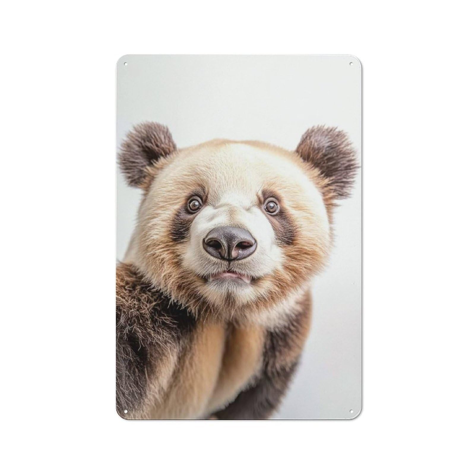Junmoney A Panda Taking A Selfie Rustic Tin Sign 30X20cm For Home Bar Wall, For Home Interiors, Feature Walls And Decorative Displays
