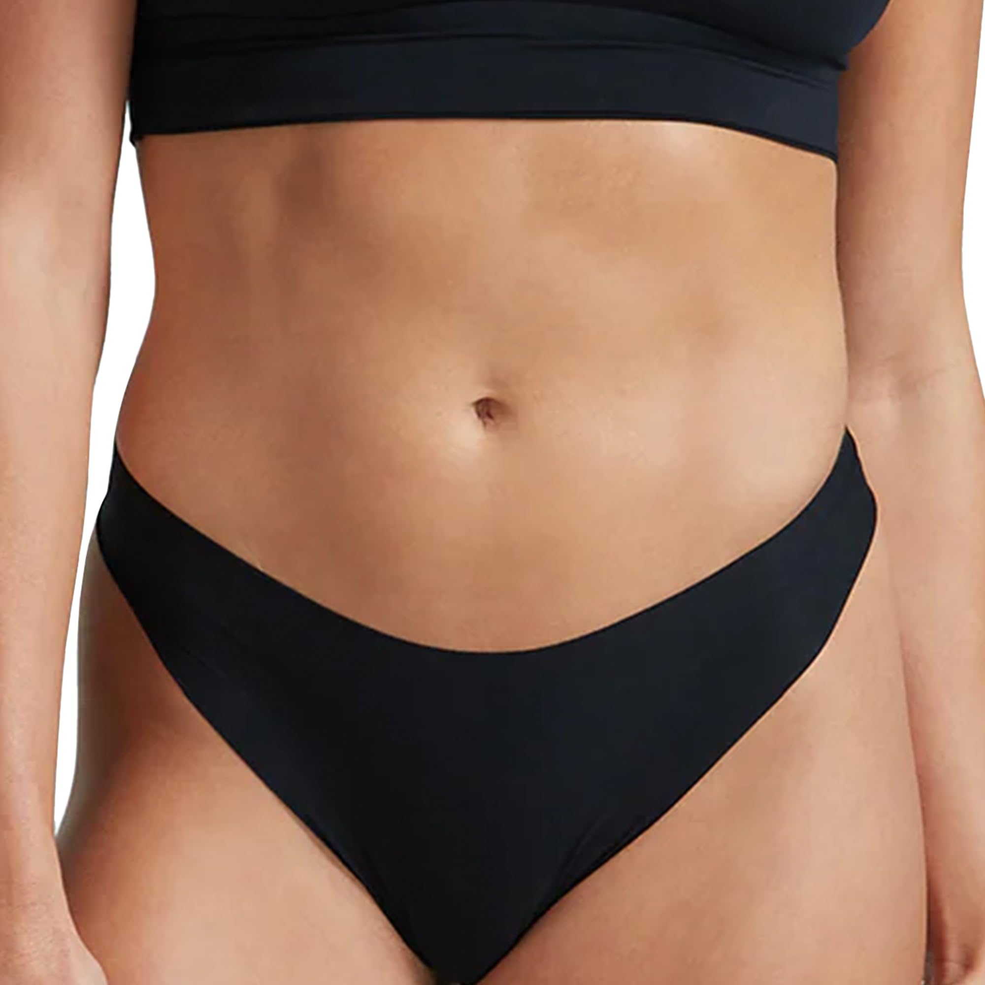 commando - Butter Mid-Rise Thong Silky Soft No Show Thong Comfortable Raw-Cut Edges Machine Washable