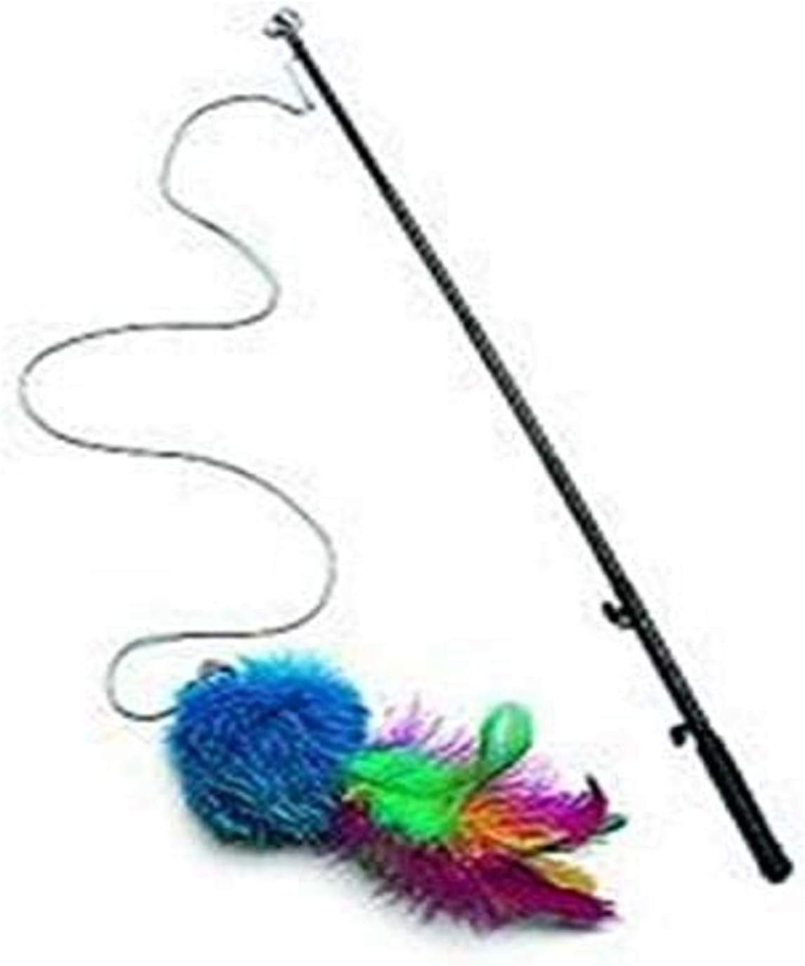 SPOT Mini Teaser Cat Wand – 12 Inch Interactive Toy with Bungee Cord, Bell & Catnip, Encourages Exercise & Bonding Play – Assorted Styles