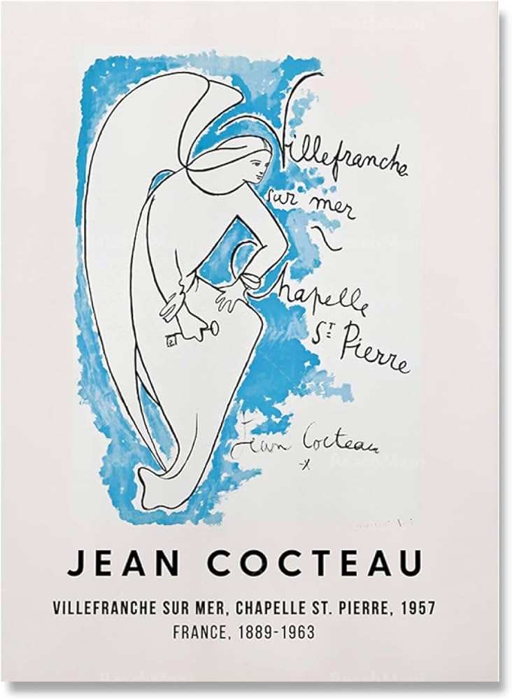 アートポスター ジャン・コクトー エキシビジョンポスター Amazon.co.jp: ジャンコクトーポスター抽象線壁アートジャンコクトー