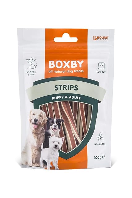 Boxby - Snack para perros cachorros y adultos Boxby pollo y pescado 100 g