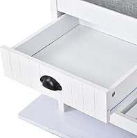 Vista 8 de Árbol de pasillo con banco de zapatos, perchero de entrada con estantes y cajones de almacenamiento, percha de 33.5 pulgadas de ancho para entrada