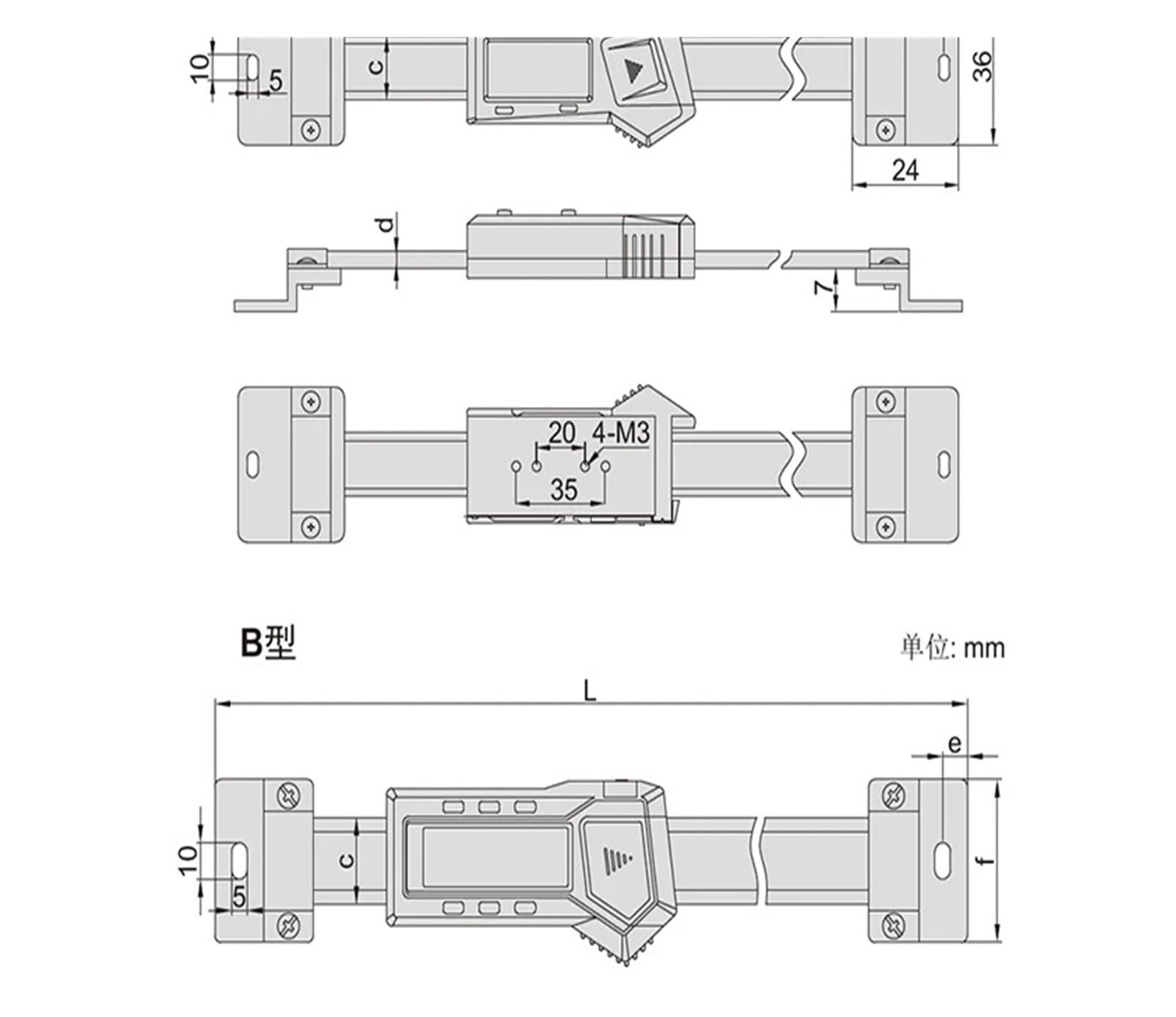 Linijka cyfrowa 100 mm, 300 mm, 600 mm, 800 mm, 1000 mm (7101-1000 A 1000 0,01)