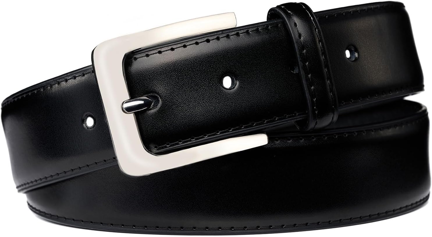 Bighake Men's Genuine Leather Dress Belt, Handmade Leather Jeans Belt for Men Work Business and Casual - Image 6