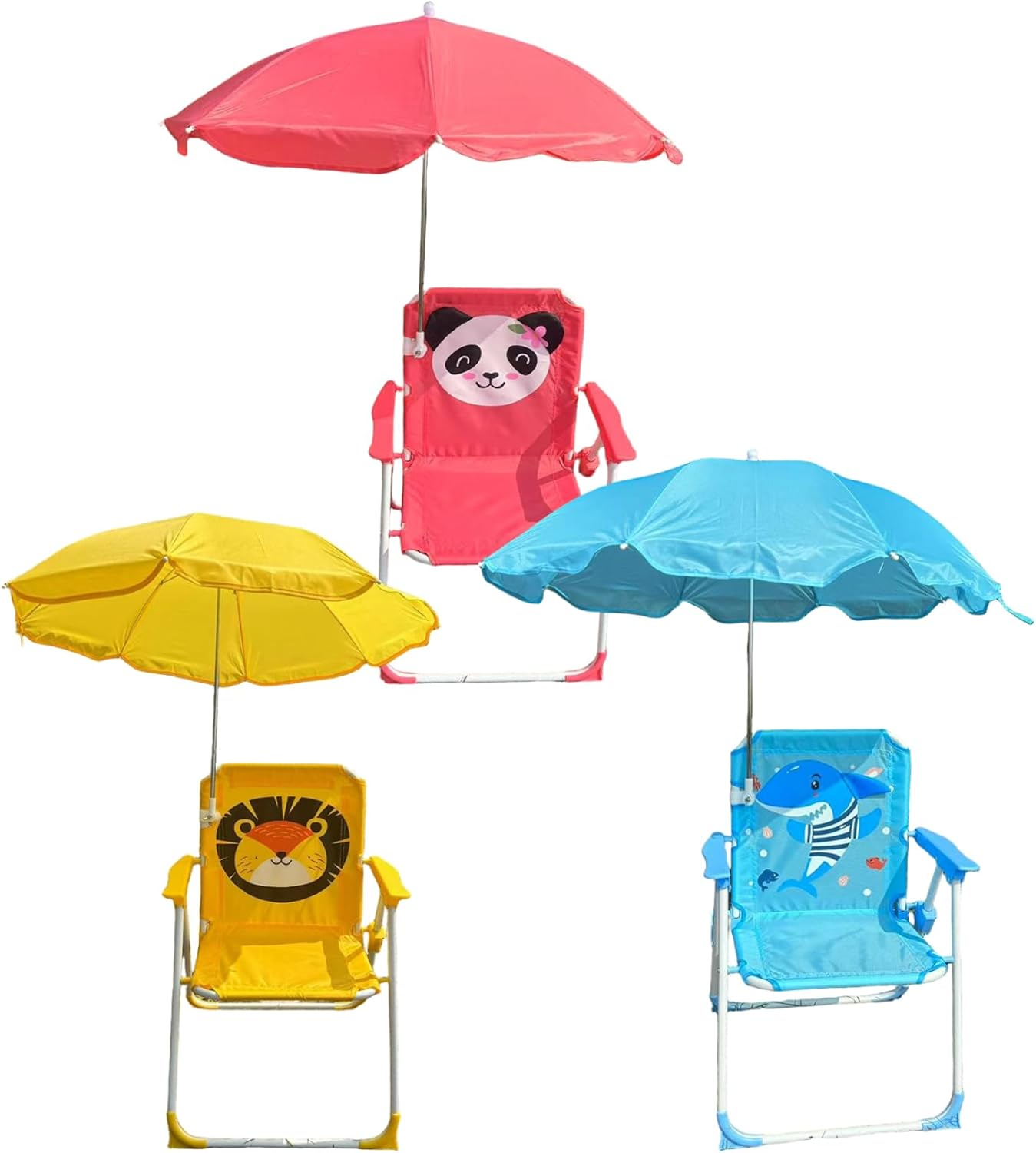 Kids Beach Chair with Umbrella, Foldable & Detachable Portable Oxford Cloth Cute Kids Beach Chair with Canopy for Outdoor Summer, Style 2