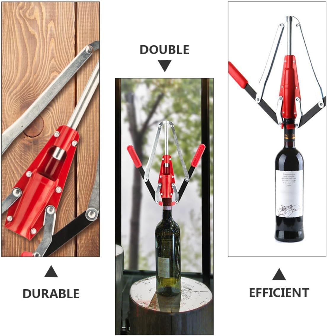Manual Wine Bottle Corker Double Lever Handled Homebrew Corking Tool for Household Wine Making and Bottling