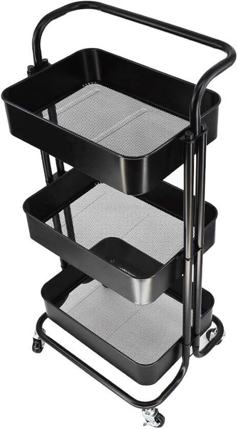 Chariot De Rangement A 3 Etages Avec Panier En Maille Et Roulettes Pour Salle De Bain Chambre A Coucher Cuisine Bureau Salon De Coiffure Garage Salon Chambre De Bebe Bar Amazon Ca