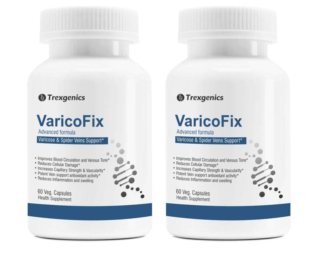 Trexgenics VaricoFix Complete Varicose & Spider Veins Blood Circulation Proprietary Complex (60 Veg. Capsules) (Pack of 2) (B084RDP6C1) Amazon Price History, Amazon Price Tracker
