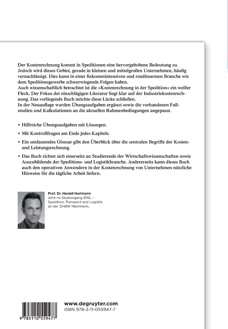 Kosten- und Leistungsrechnung in der Spedition: Grundlagen und praktische Anwendungen (De Gruyter Studium)