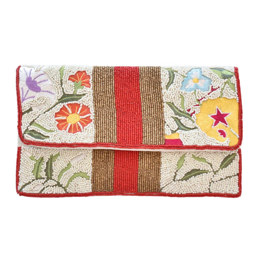 Floral Stripe Beaded Clutch Ladies Handbags Wallet (B0CN5W1XXY) Amazon Price History, Amazon Price Tracker