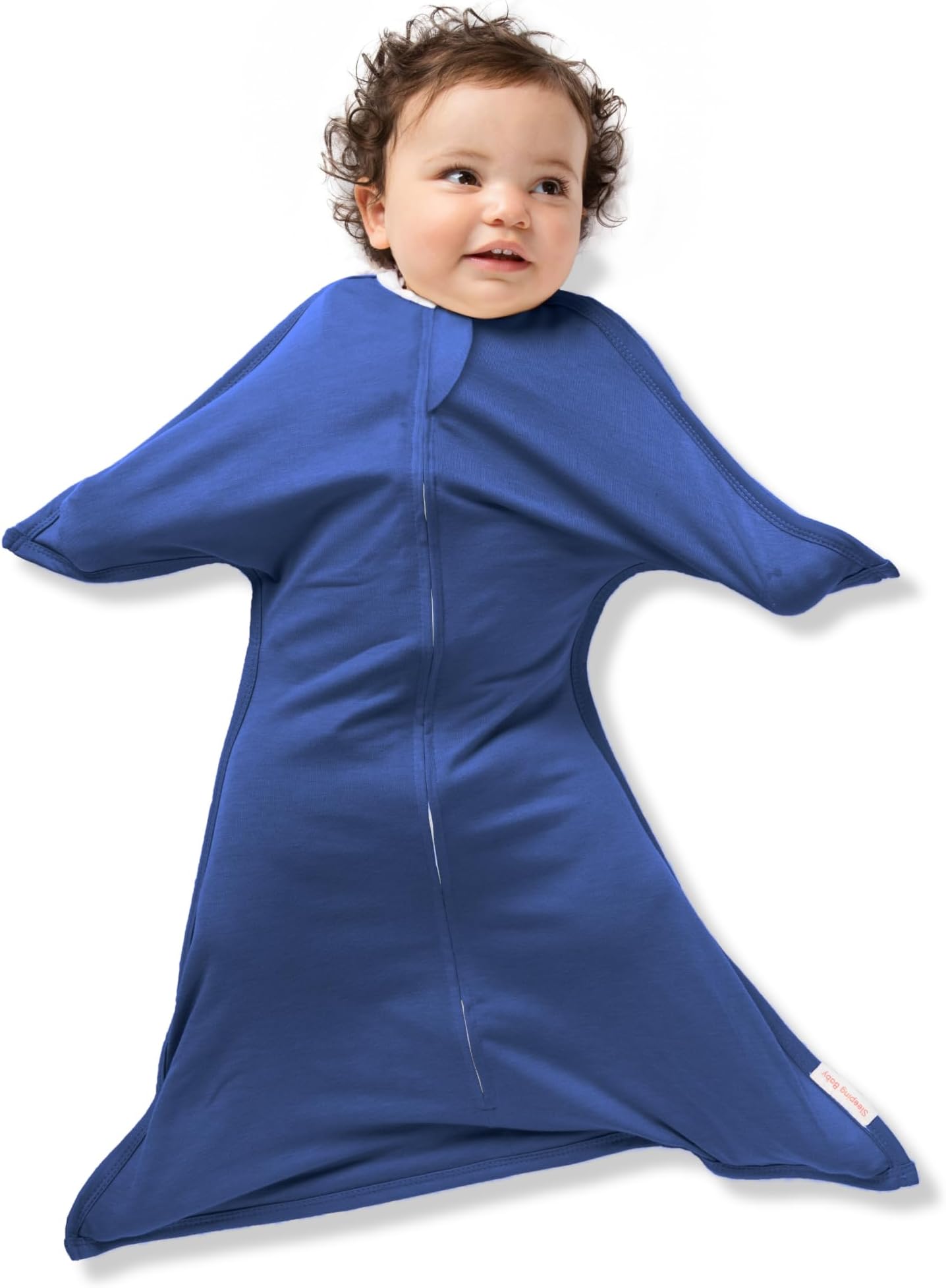 SleepingBaby Zipadee-Zip Transition Swaddle - Cozy Baby Swaddle Blanket with Zipper Convenience - Roomy Wearable Blanket for Easy Diaper Changes - Classic Navy, X-Small (3-6 Month)