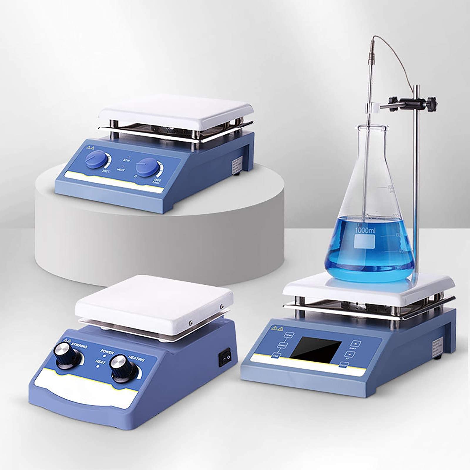 Agitador MagnéTico De Laboratorio, Mezclador MagnéTico De Placa Caliente para Calentar Y Agitar, Capacidad De AgitacióN De 1 L / 3 L / 5 L, 0~1600 RPM, Temperatura Ajustable,5000ml