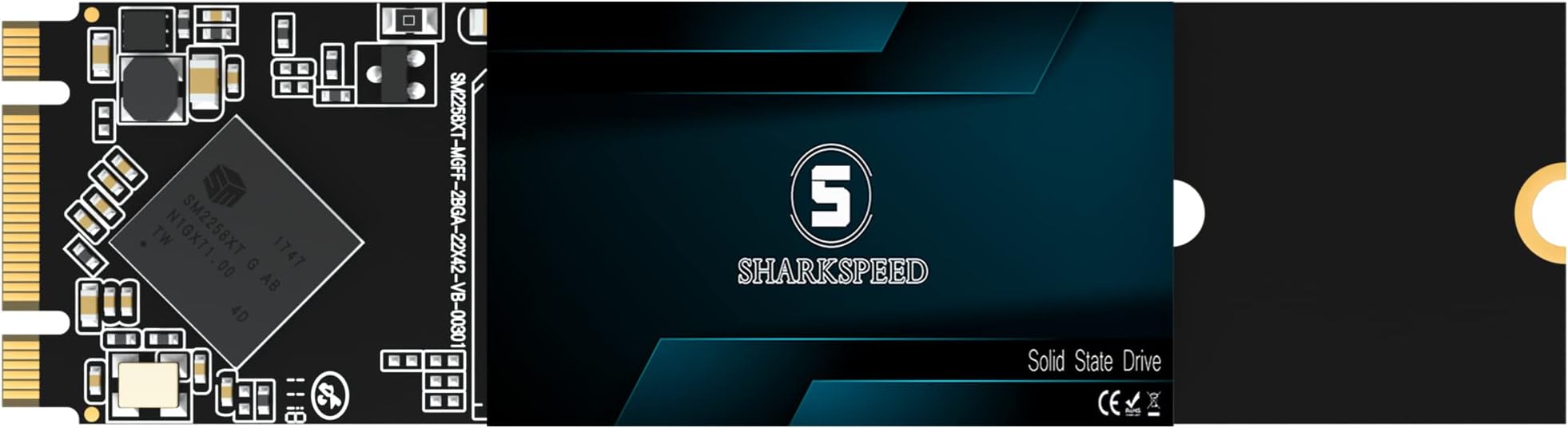 SHARKSPEED SSD 2To M.2 2242 Plus Disque Dur SSD Interne NGFF 42mm 3D NAND SATA III, Pour