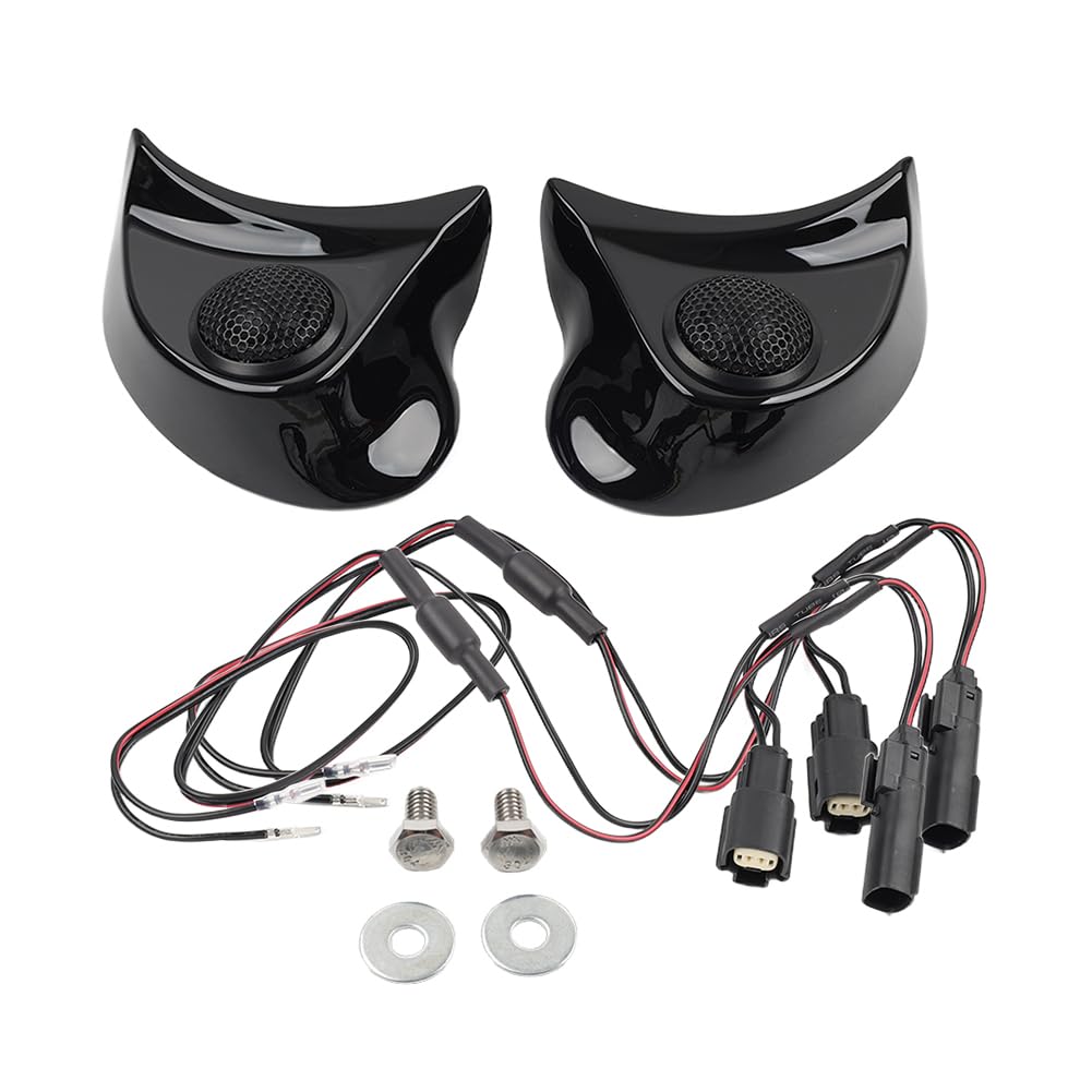 Cnfang4 1pair Speaker Pods Tweeter Spacer ABS Glossy Black Motorbike for Harley Batwing Fairings 14-23 Street Glide FLHX, FLHXS, Electra Glide FLHTCU, FLHTCUL