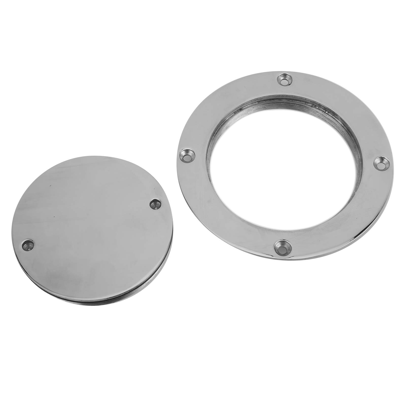 CFTGIW 4 Inch Hatch 316 Stainless Steel Round Non Slip Inspection Hatch Deck Plate with Detachable Cover for Marine Boat Yacht Deck Inspection Hatch Round