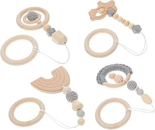 GARVALON 4 Peças Brinquedos De Rack De Ginástica Brinquedos De Madeira Para Bebês Brinquedos De Ginástica Para Bebês Brinquedos Educativos Para Bebês Brinquedos De Treino Para Carrinho De