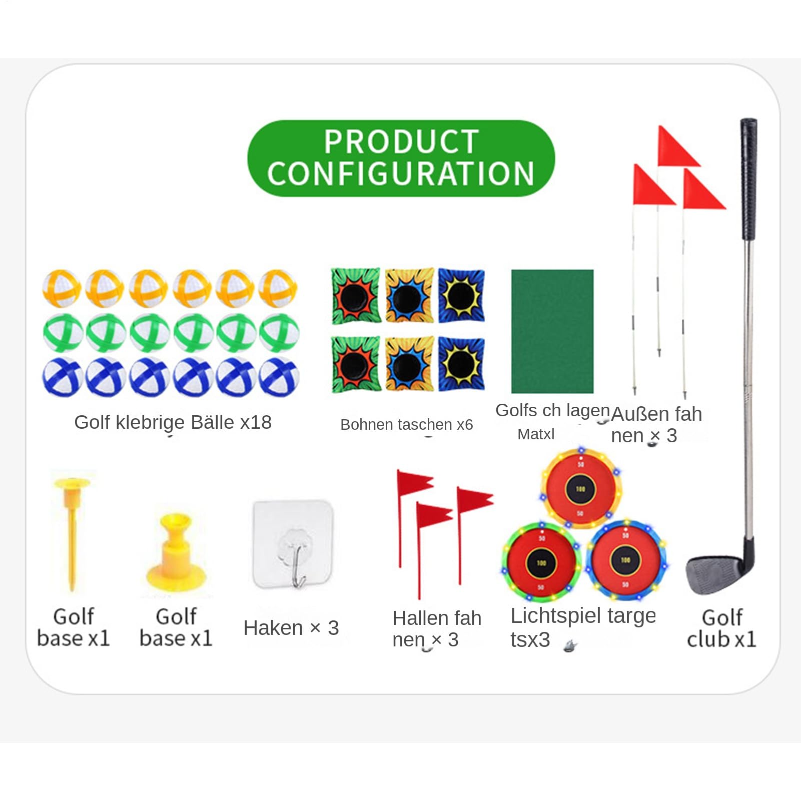 Juego de Golf para Niños Actividades Familiares Divertidas Para El | Set De Putt De Golf Para Practicar Para Diversión, Práctica, Niños, Navidad, Deportes Y