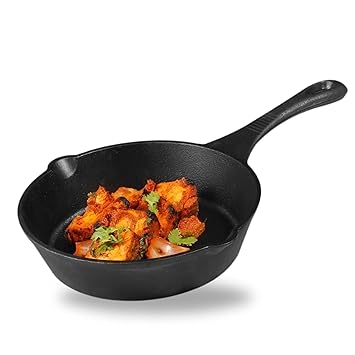 Kraft Infinity Pre Seasoned Cast Iron Frypan - 16 cm | Natural Non Stick, Chemical Free | Cast Iron Skillet Pan | Gas & Induction-Friendly - 6.2 inch, 400 ml