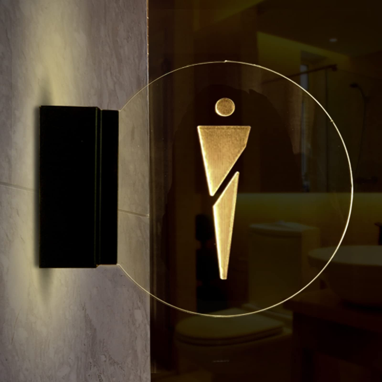 vrfvsdasAAS LED restroom sign, LED, 10 Inch Acrylic Lighting Sign, with Metal Base, for Bathroom Lounge, Public Restrooms Service