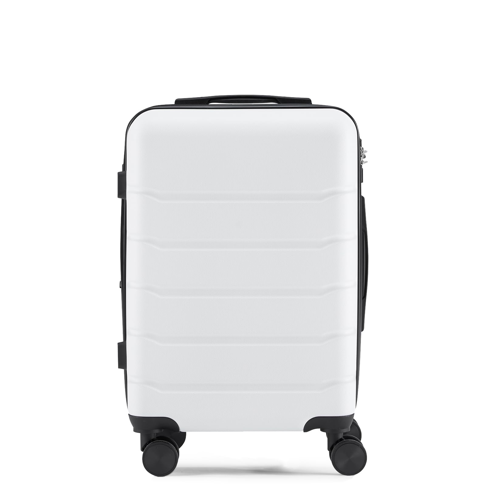 20 Inch Carry-On Luggage, Hard Shell Rolling Suitcase with TSA Lock, Expandable Lightweight Luggage with Spinner Wheels, White