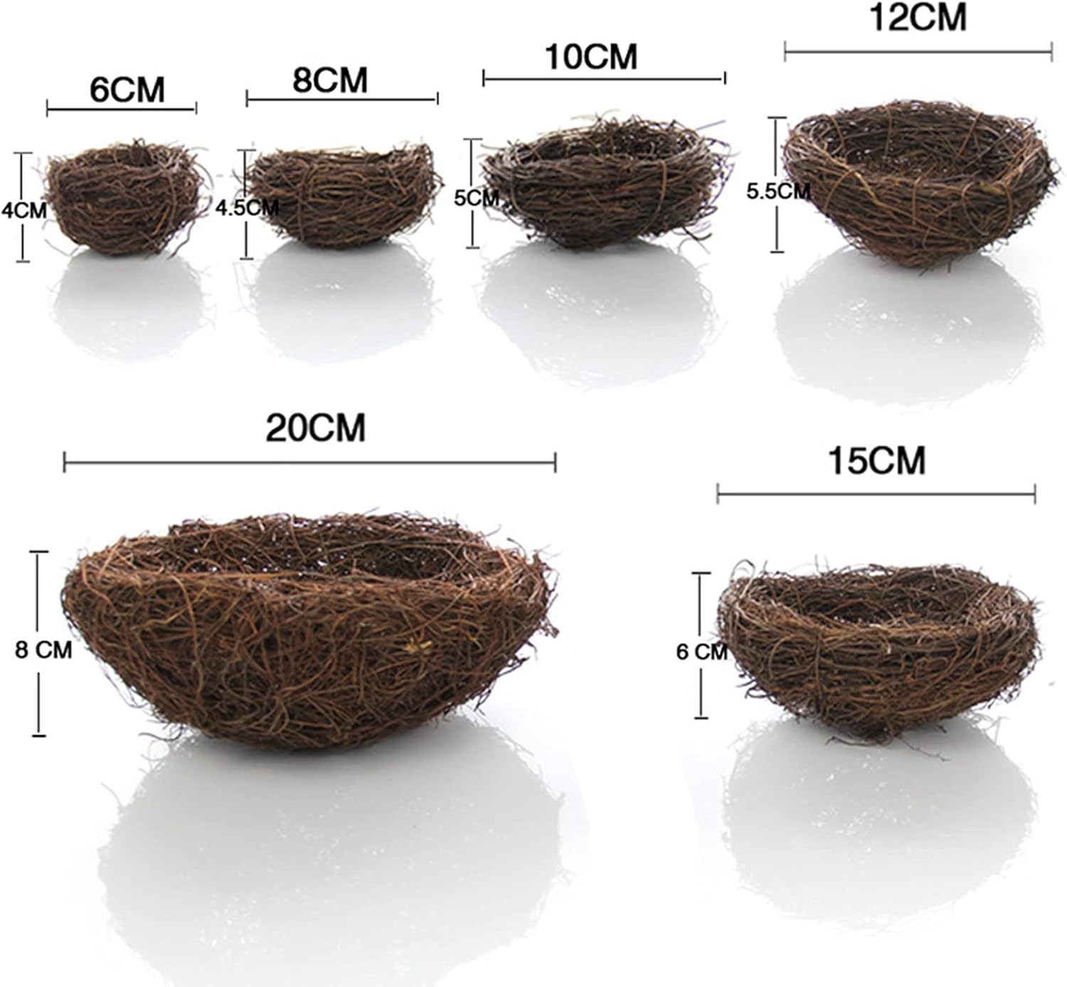 COISADEPET Two Pets Natural Environmental Protection Handmade Rattan Bird Nest (15cm / 5.9 inchs) : Pet Supplies