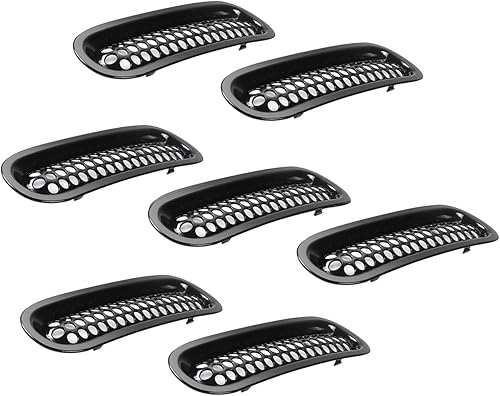 Miniatura 2 de Versión de actualización Rejilla de clip Rejilla frontal de malla Insertos para Jeep Wrangler 2007-2017 (negro)
