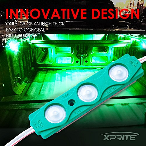 Image of Xprite Green 8 PCS Truck Pickup Bed Light Kit, 24 Led Cargo Rock Lighting