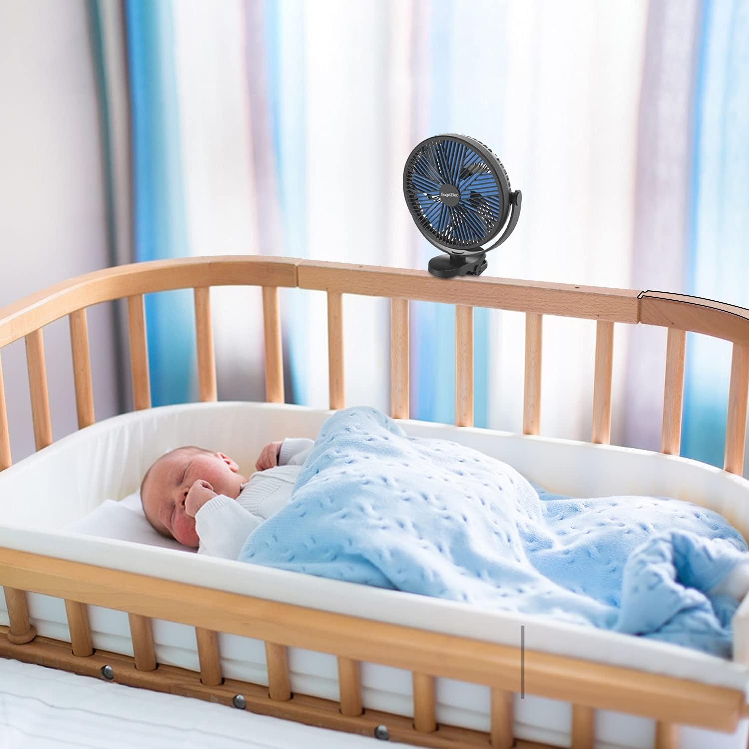 GagetElec 8” Clip On Fan for Stroller Fan 10000mAh Battery Operated Fan Rechargeable Portable Fan with 4 Speeds Fast Air Circulating Small USB Personal Desk Fan for Bed Room/Living Room/Office Room : Home & Kitchen