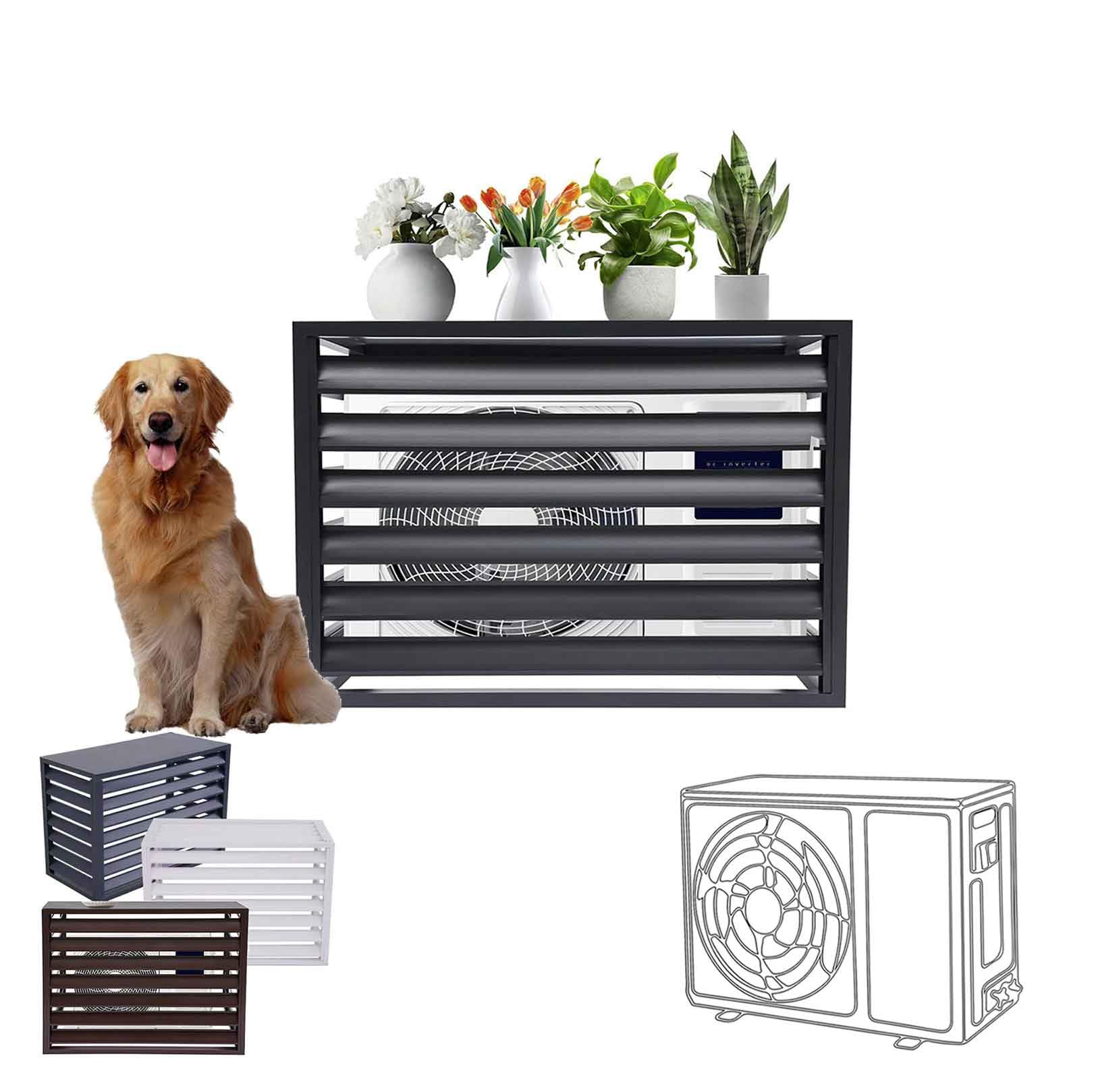 Pxkmouy 1.5P air conditioning unit air source heat pump cover 39x20x27 in 4 panel air conditioner fence fence cover Decorative Fences Shelf Plant Stand Anti-corrosion/Shelf Plant Storage