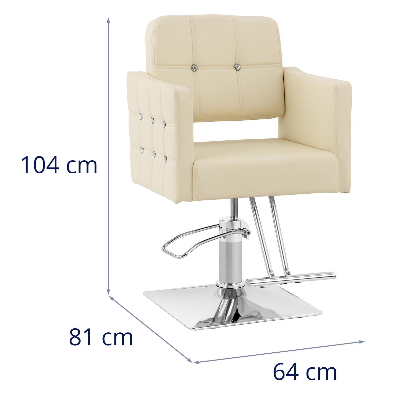 Physa Sillón de Peluquería Cottam con Reposapiés Altura del Asiento 49-63 cm para hasta 150 kg Beis Sillón de barbería Silla de peluquería Silla de barbería