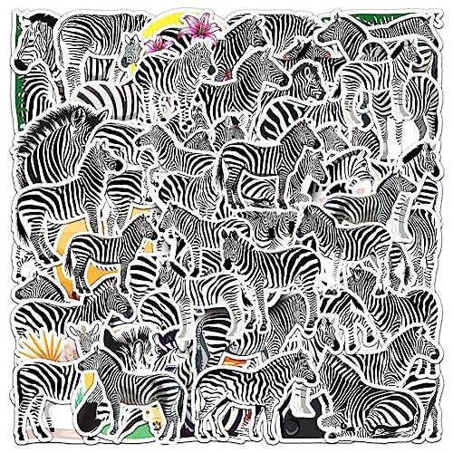 Zebra Stickers |50Pcs Zebra Waterproof Vinyl Decals for...