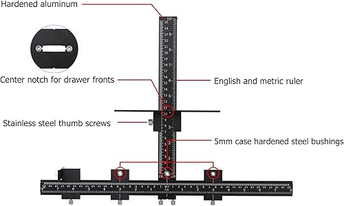 Miniatura 3 de Plantilla de hardware para gabinete, guía de taladro ajustable de aleación de aluminio, herramienta de perforación de madera para una instalación