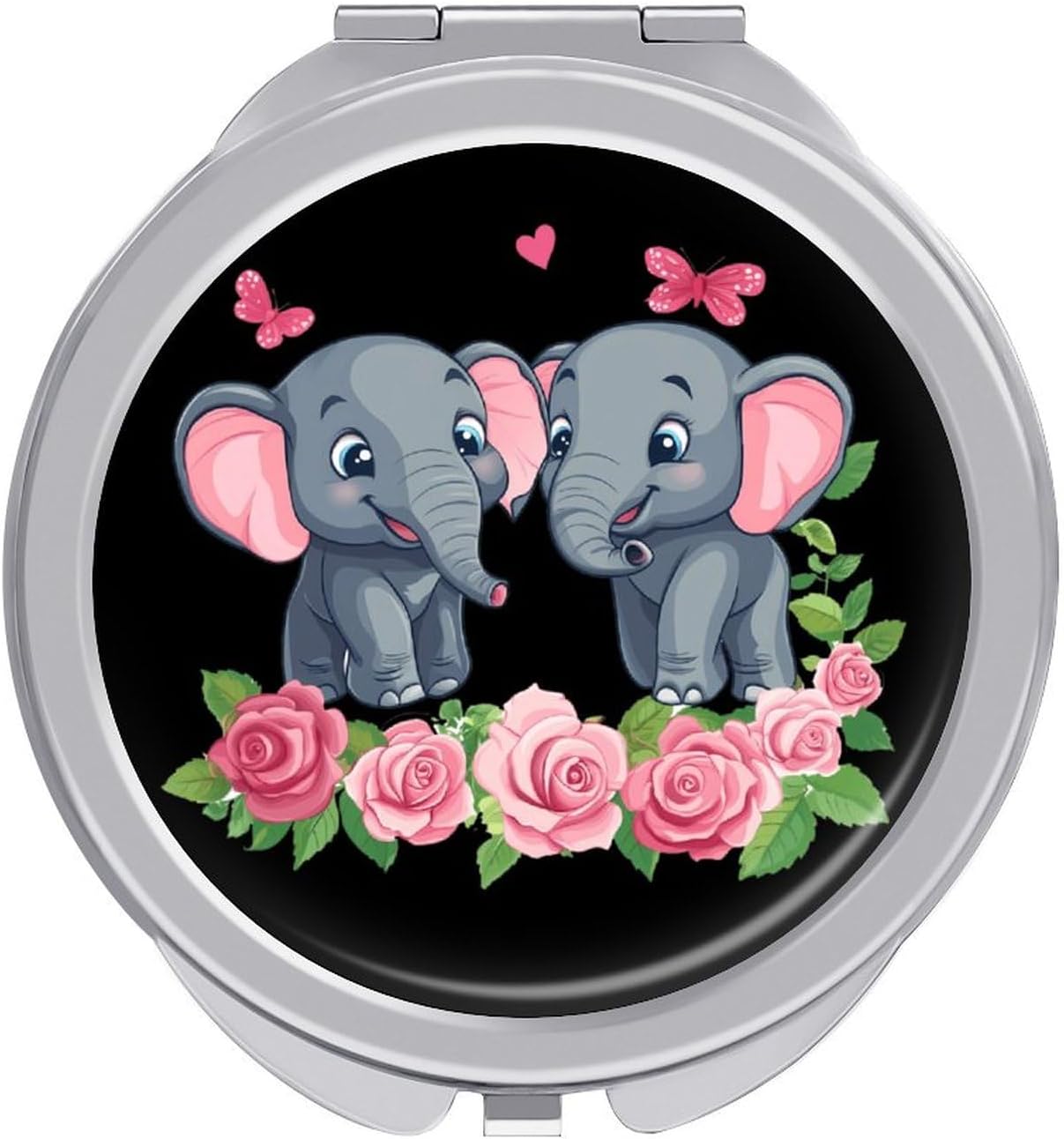 Elephant Compact Makeup Mirror Mini Foldable Cosmetic Mirror Portable Travel Mirror for Purse Pocket