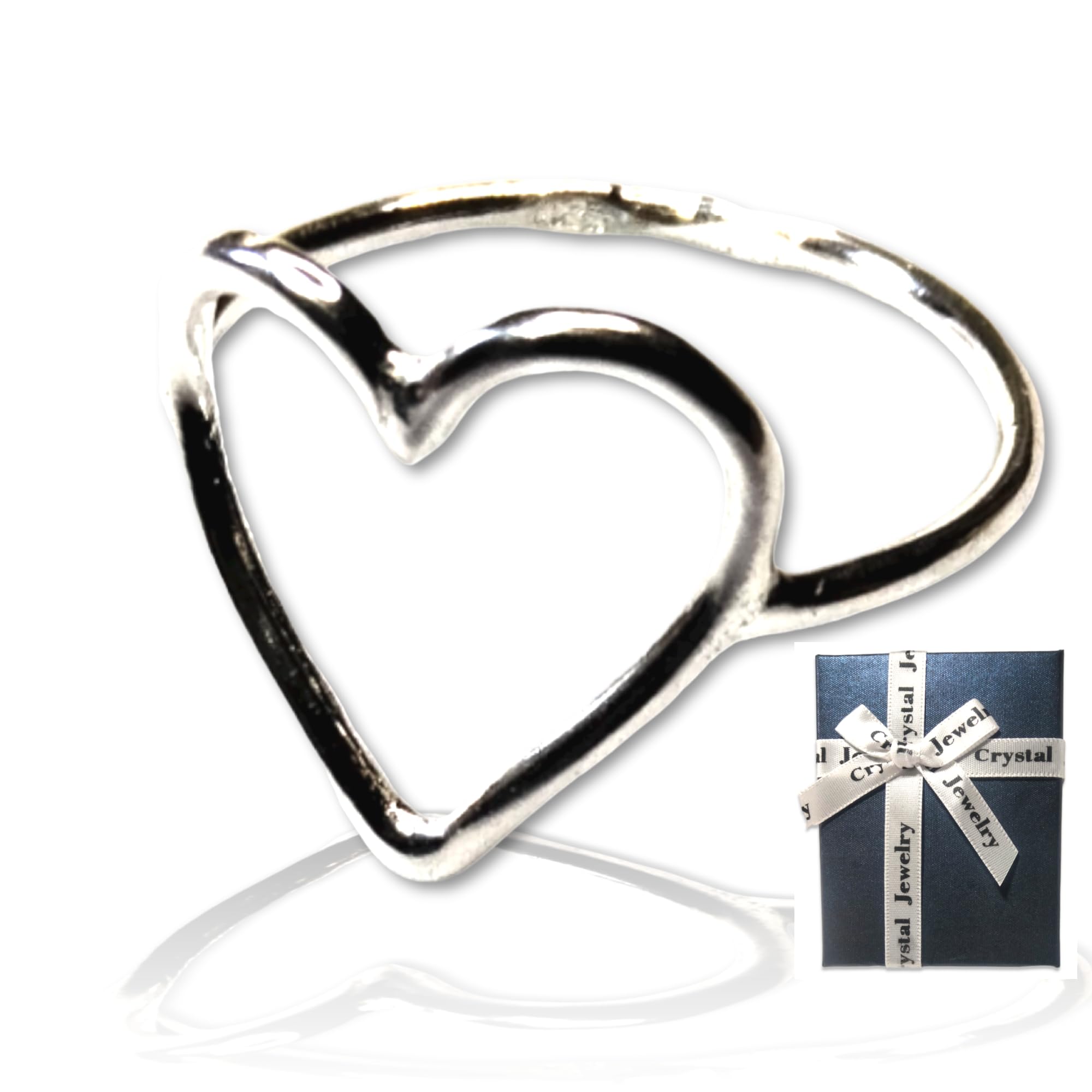 WORLD GOBLINS Anillo Corazón para Mujer Plata de Ley 925. Anillos Mujer Plata Hecho a Mano. Caja Regalo Anillo, San Valentín, Alianza y Compromiso. Regalos Originales