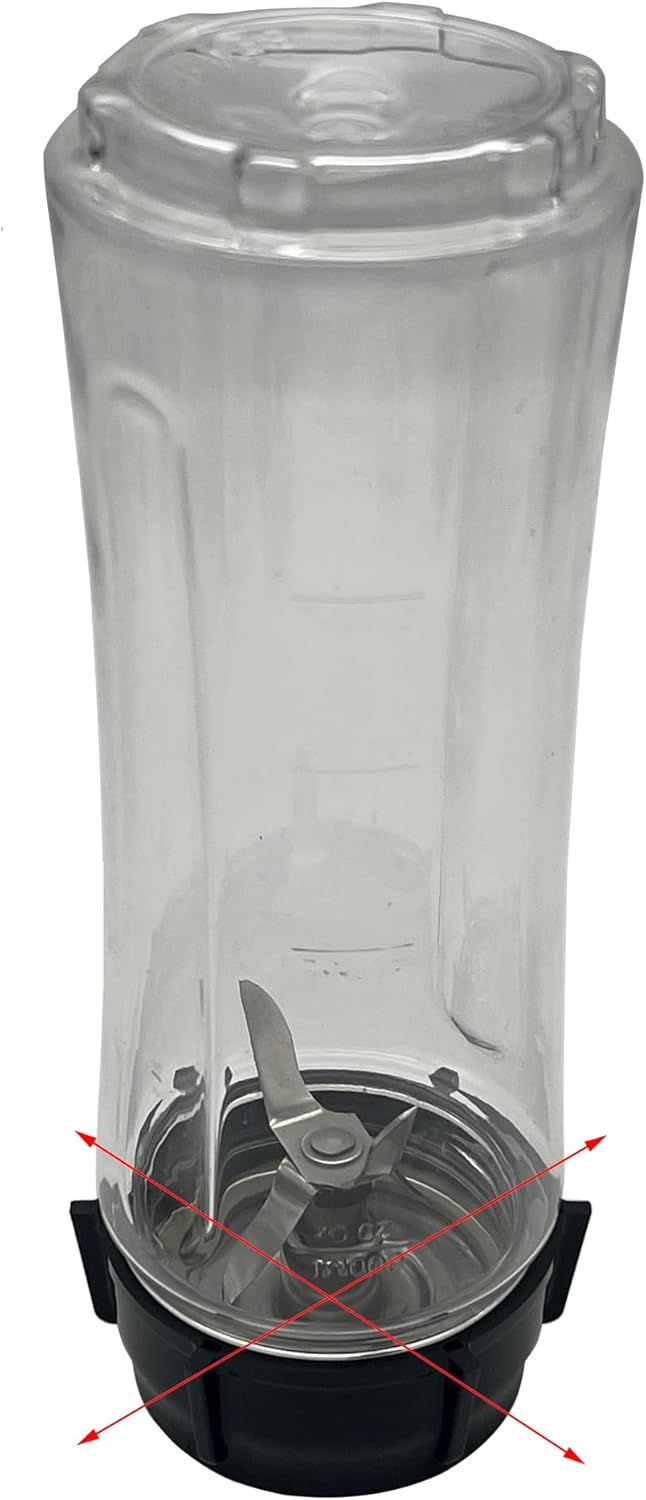 2 Packs Replacement Parts 20oz Sports Bottle with Spill-Proof Lid, Compatible with Oster MyBlend Plus Personal Blender 20-Oz &Oster Classic Series Heritage Blender
