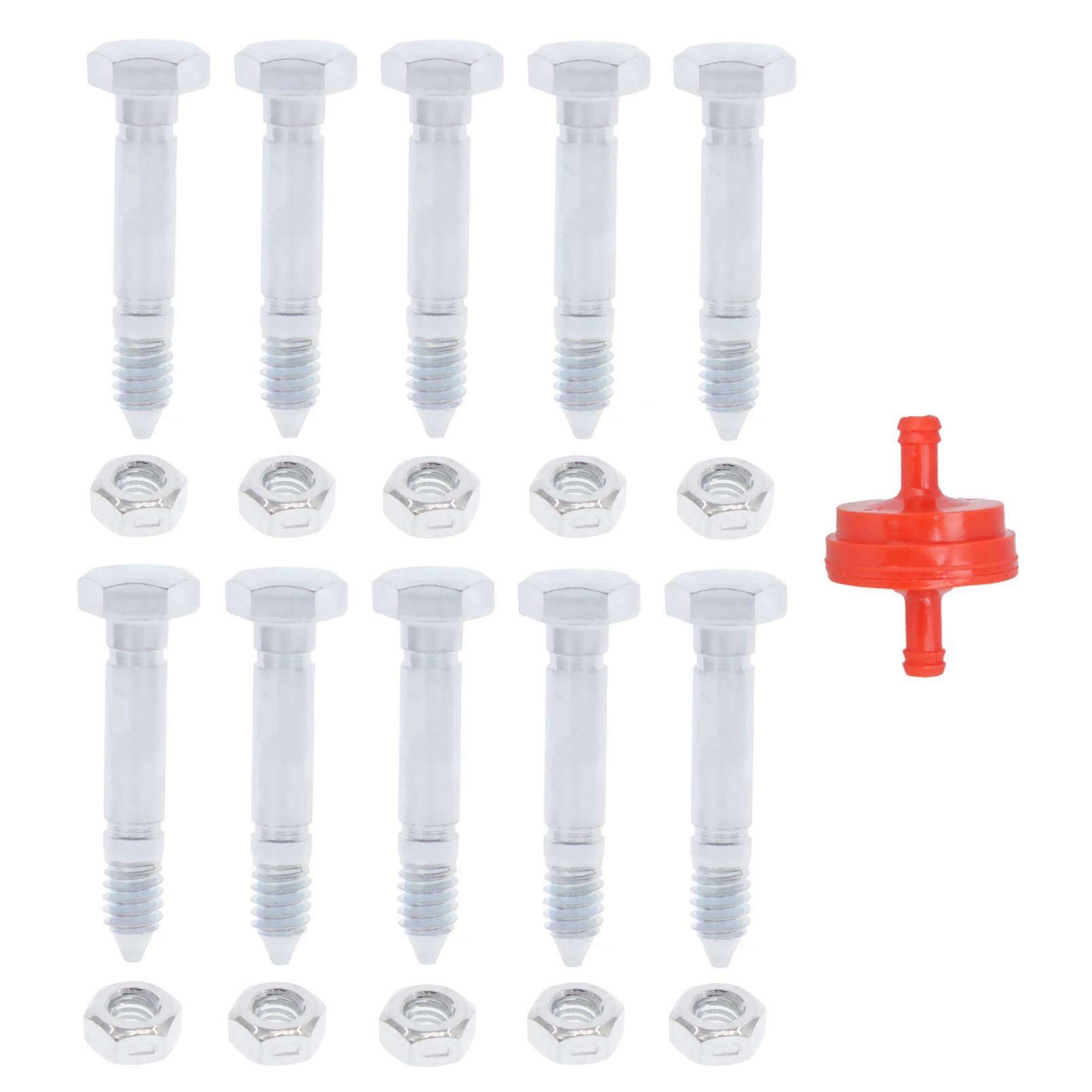 Chacarbtu 10 Pack 780-011 Shear Pins & Nuts for Ariens 510015 51001500 John Deere AM122156 AM136890