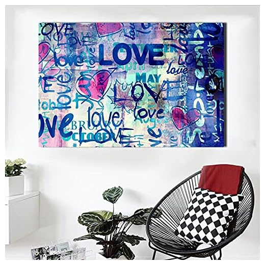 DIY digital målning Graffiti gatukonst kärlek och hjärta bild målning modern dekoration bild målning efter siffror Med pensel och akrylfärg för vuxenfärg30x45cm（Ingen ram）