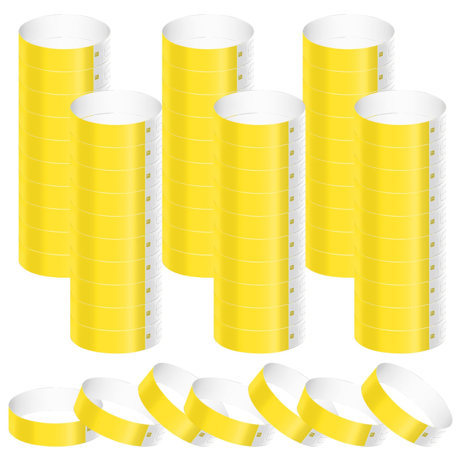 KINBOM600pcs Yellow Neon Wristbands, Waterproof Paper Bracelets Event Wristbands Wrist Party Bands Armbands for Concerts Fairs Events Parties (Yellow)