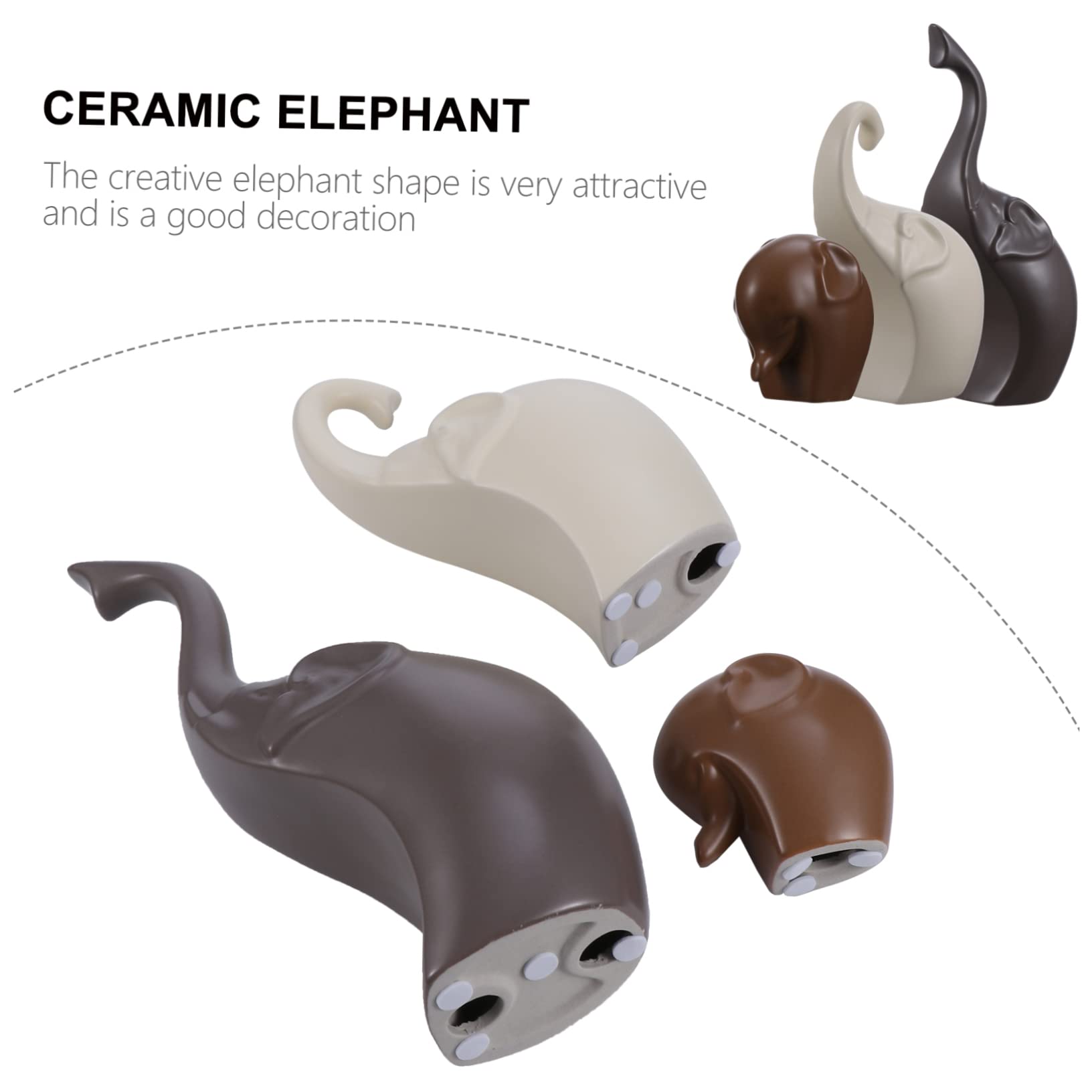 Figuras de Elefante de Cerámica, 3 Piezas, Adorno Creativo