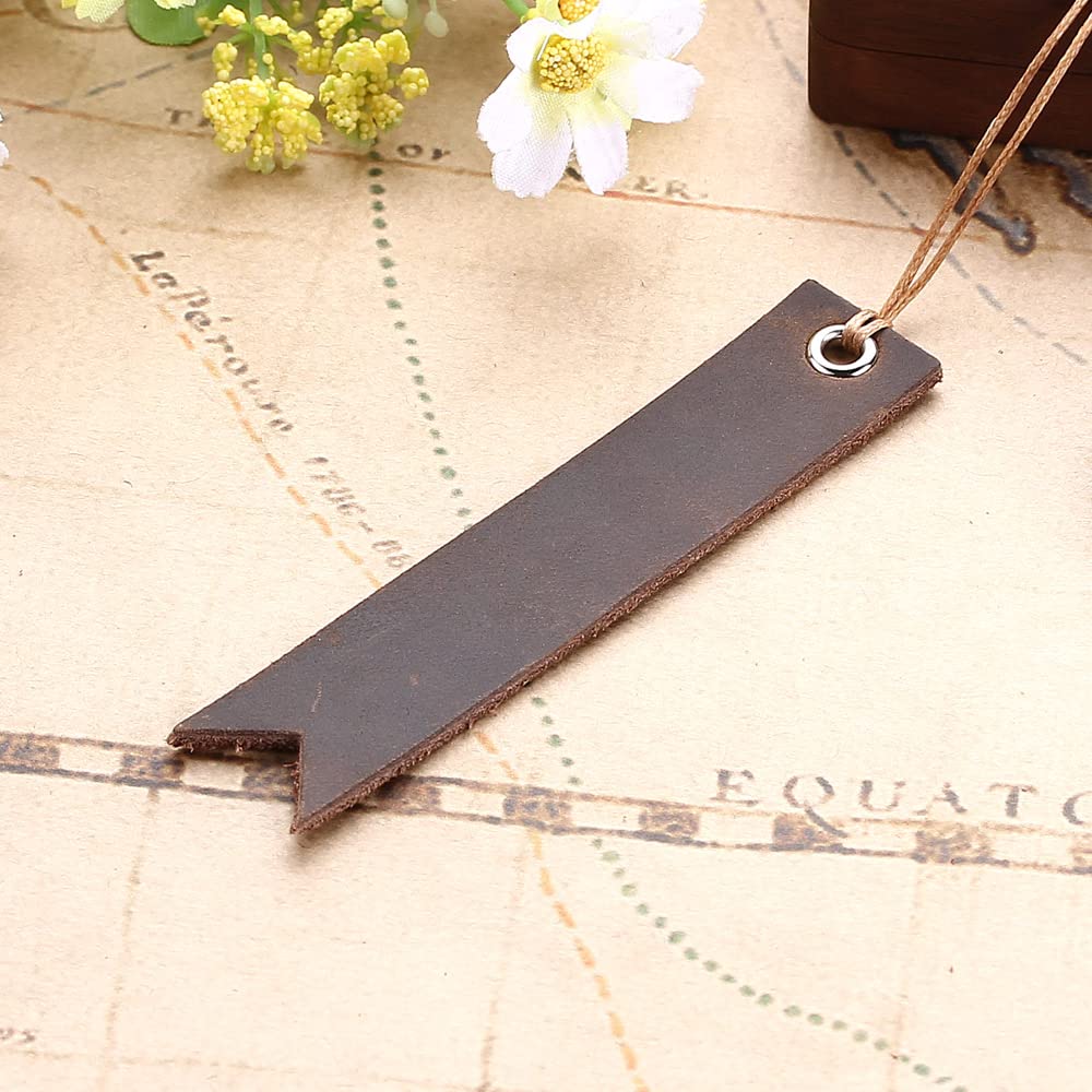 8 Segnalibri In Pelle Fatti A Mano, Colori Classici 130x25x2 Mm, Con Corda, Per Lettori, Studenti E Insegnanti