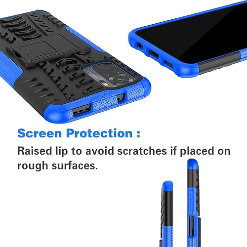 Miniatura 4 de Funda de teléfono para Xiaomi Redmi Note 1010S 4G con protector de pantalla de vidrio templado y soporte Soporte Soporte duro resistente híbrido